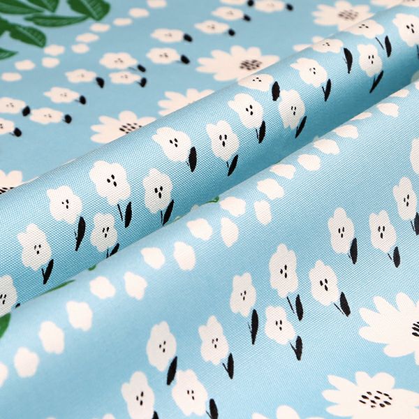 生地15種　まとめ売り　最長5m他　大判～　ﾊﾝﾄﾞﾒｲﾄﾞやｼｪｱ kippis オックス生地 Marketta/マルケッタ/市場のマーガレット ブルー