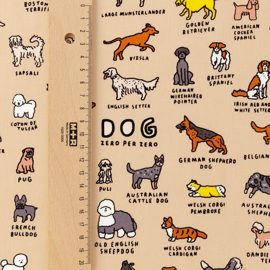 ZERO PER ZERO ゼロパーゼロオックス生地 DOG ベージュ｜手作り