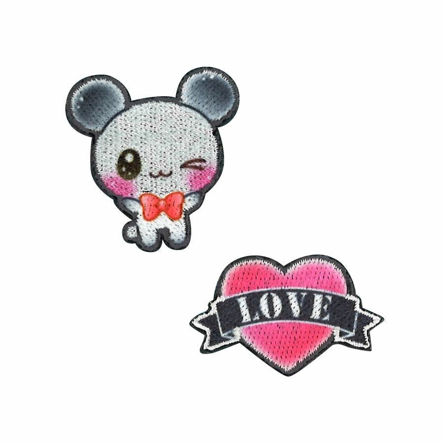 ワッペン ふぁんしーあにまるず パンダ&ハート｜手作り・ハンドメイド