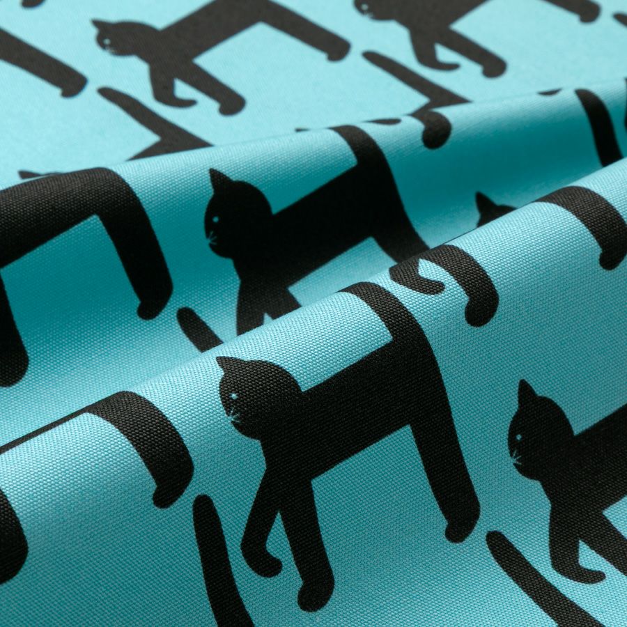 クラフト・布製品 KAI kippis オックス生地 Kävelevä kissa/歩く猫 パウダーブルー