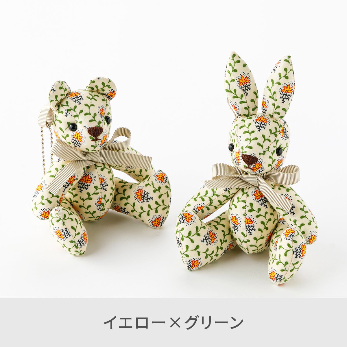 え*☆様 Seari Bear 花飾り付きぬいぐるみ2体 SOULEIADO ぬいぐるみチャーム カット済み材料セット 全3色｜手作り