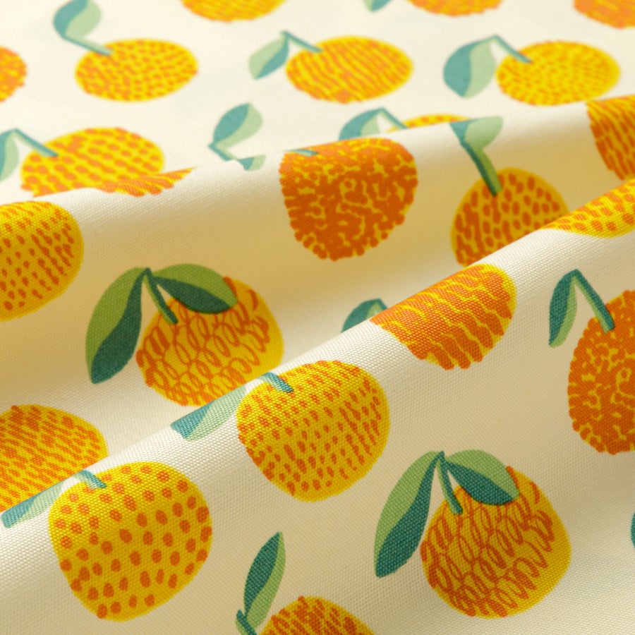 みかん生地サンプル♥６重ガーゼ♥ kippis オックス生地 Mikan / みかん クリーム｜手作り・ハンドメイド